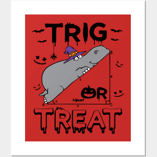 Halloween Trig or Treat Hippo Posters and Art